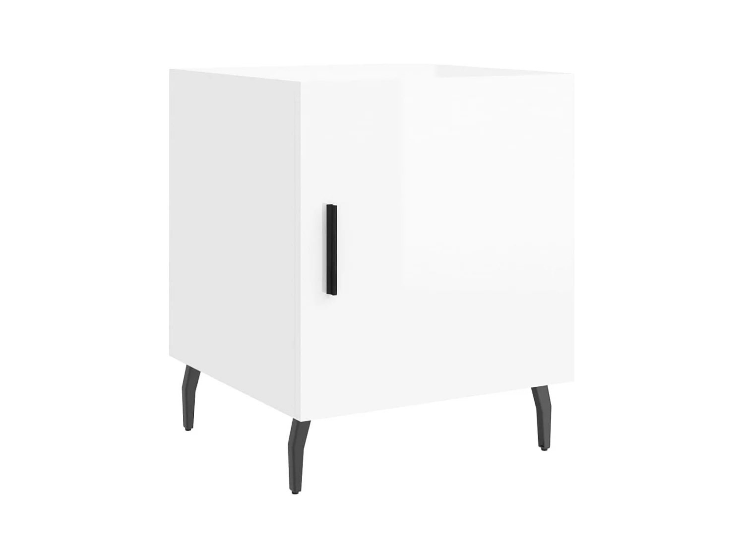 Lot de 2 Tables de chevet avec rangement blanc brillant 40x40x50 cm