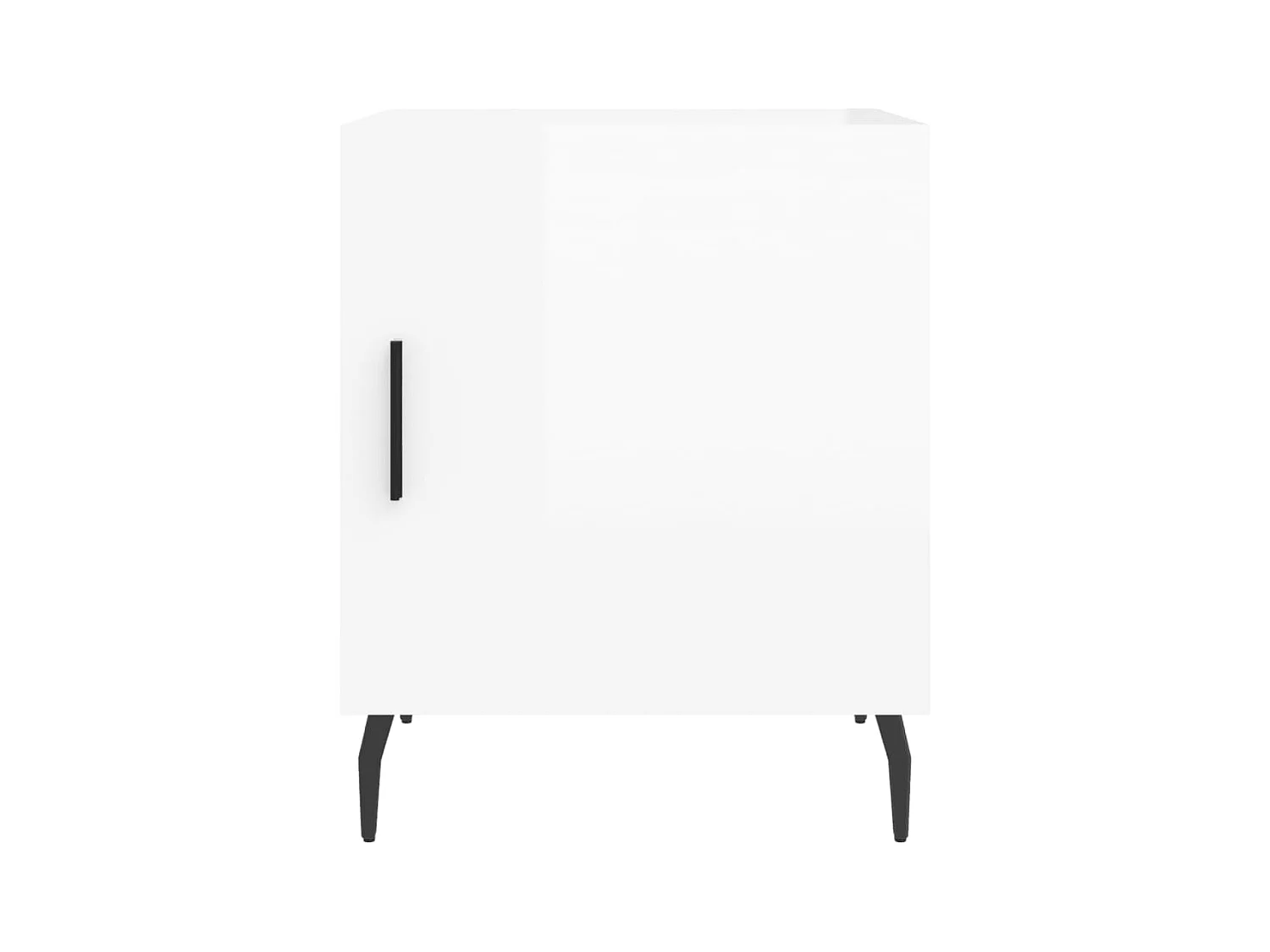Lot de 2 Tables de chevet avec rangement blanc brillant 40x40x50 cm