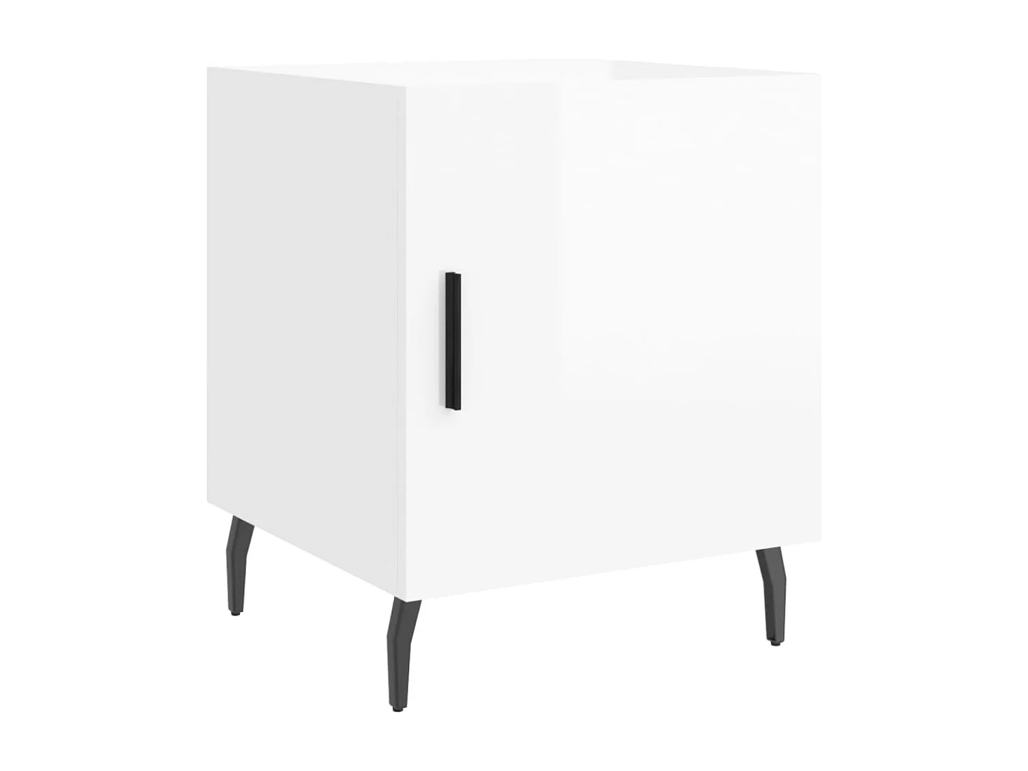 Mesitas de noche | Mesilla de noche 2 uds madera ingeniería blanco brillo 40x40x50 cm