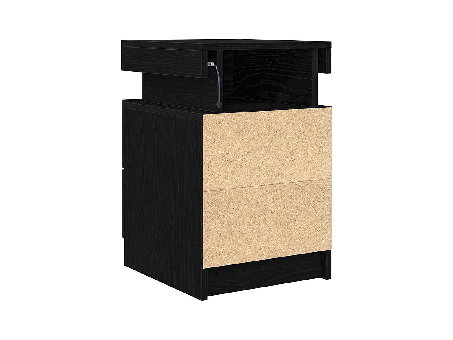 Mesita de Noche | Mesa auxiliar con cajón 2 uds. Roble negro 35x39x55 cm