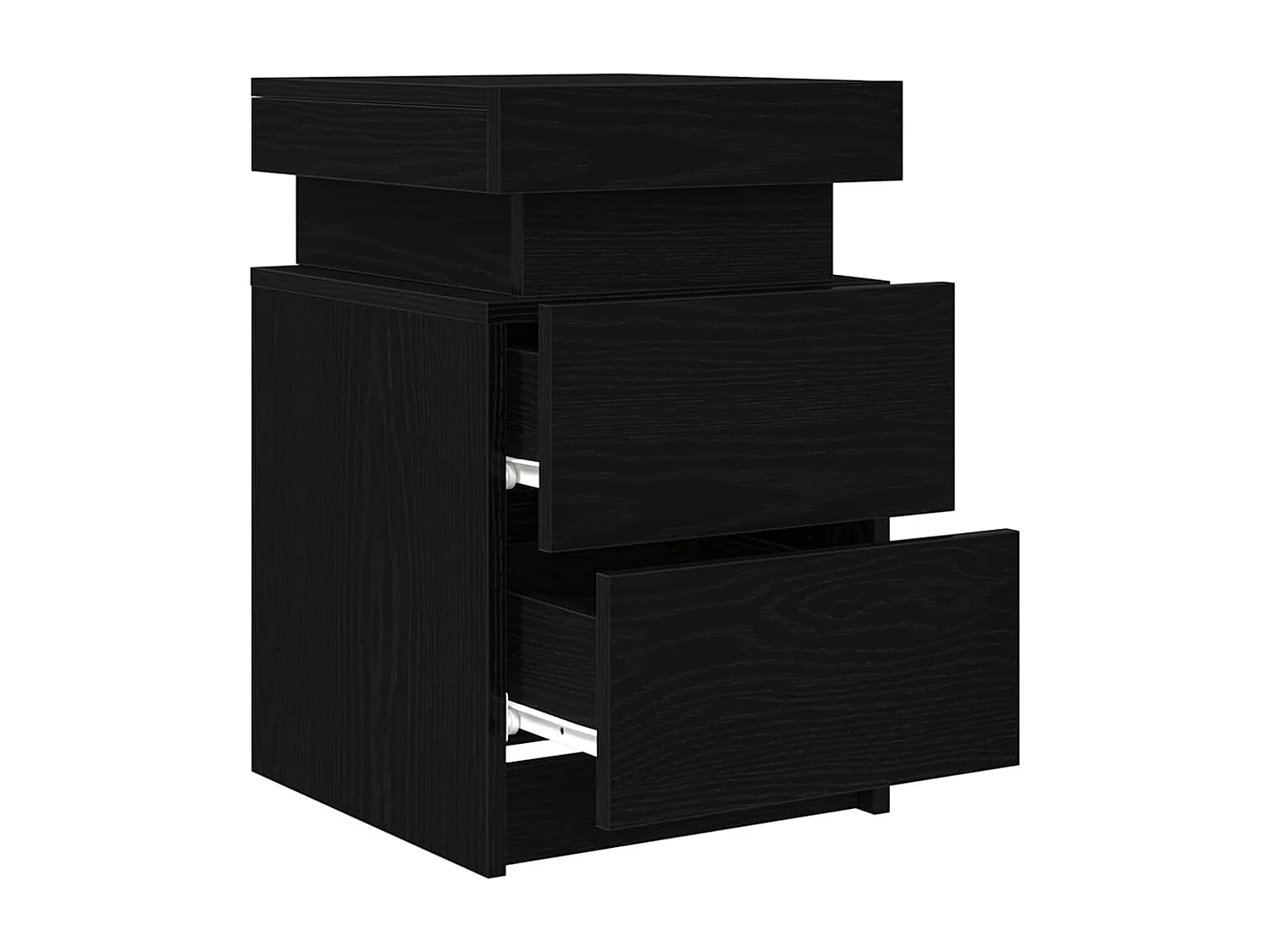 Mesita de Noche | Mesa auxiliar con cajón 2 uds. Roble negro 35x39x55 cm