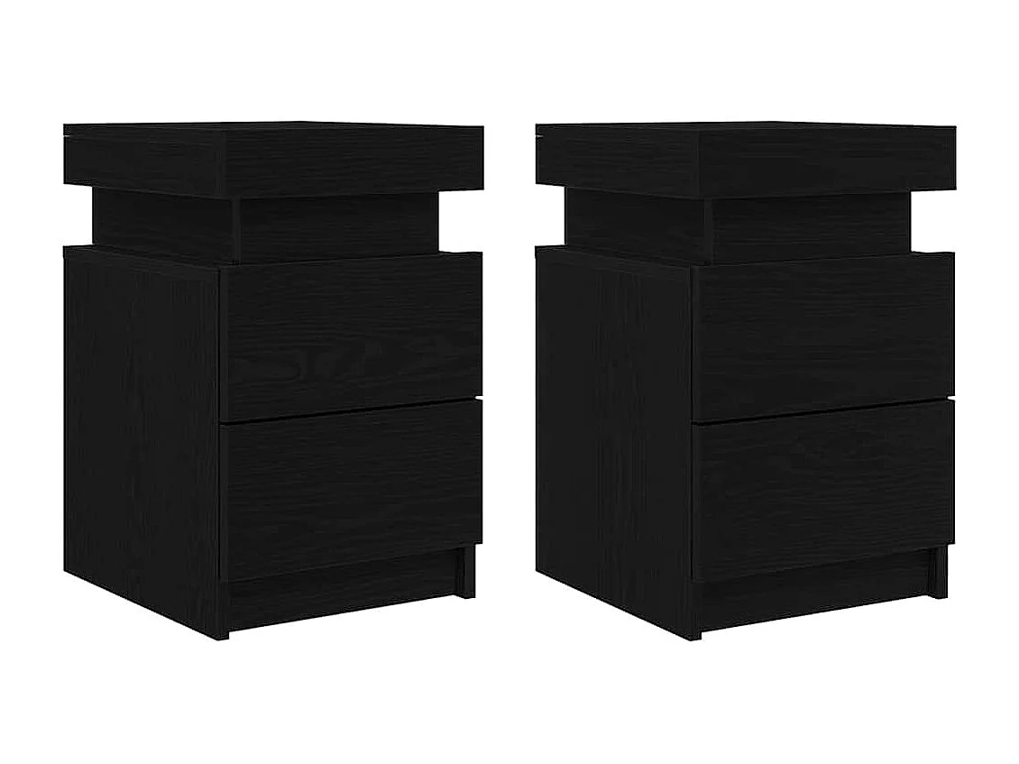 Mesita de Noche | Mesa auxiliar con cajón 2 uds. Roble negro 35x39x55 cm