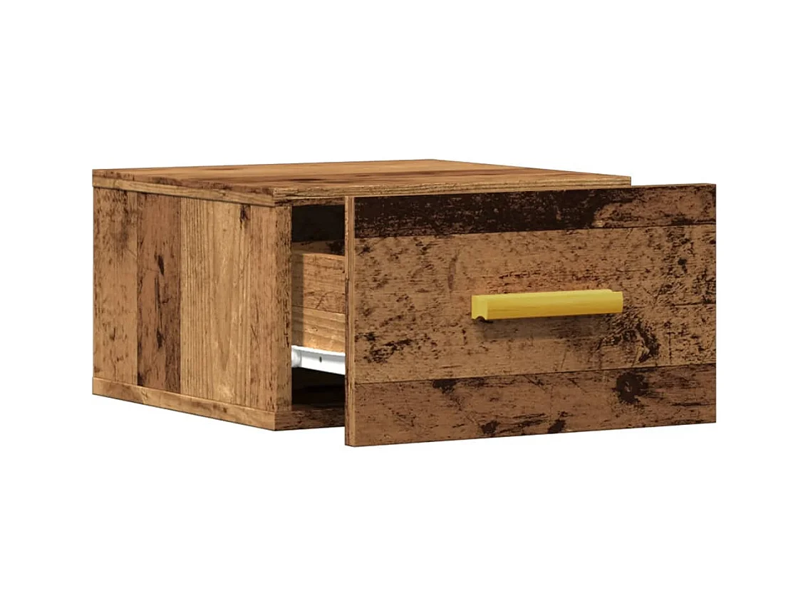 Mesitas de noche | Mesilla de noche de pared 2 uds madera envejecida 35x35x20 cm