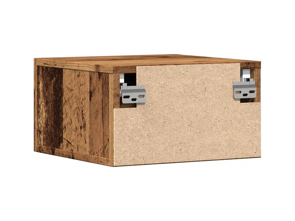Mesitas de noche | Mesilla de noche de pared 2 uds madera envejecida 35x35x20 cm