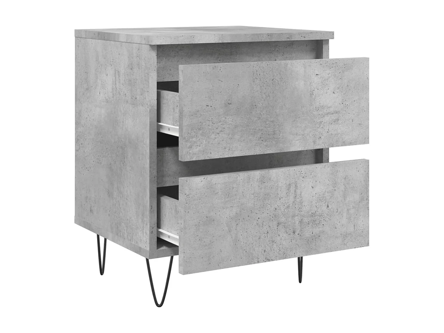 Nachttisch 2er Set-Beistelltisch-Nachttischkommode Betongrau 40x35x50 cm Holzwerkstoff SHL80029