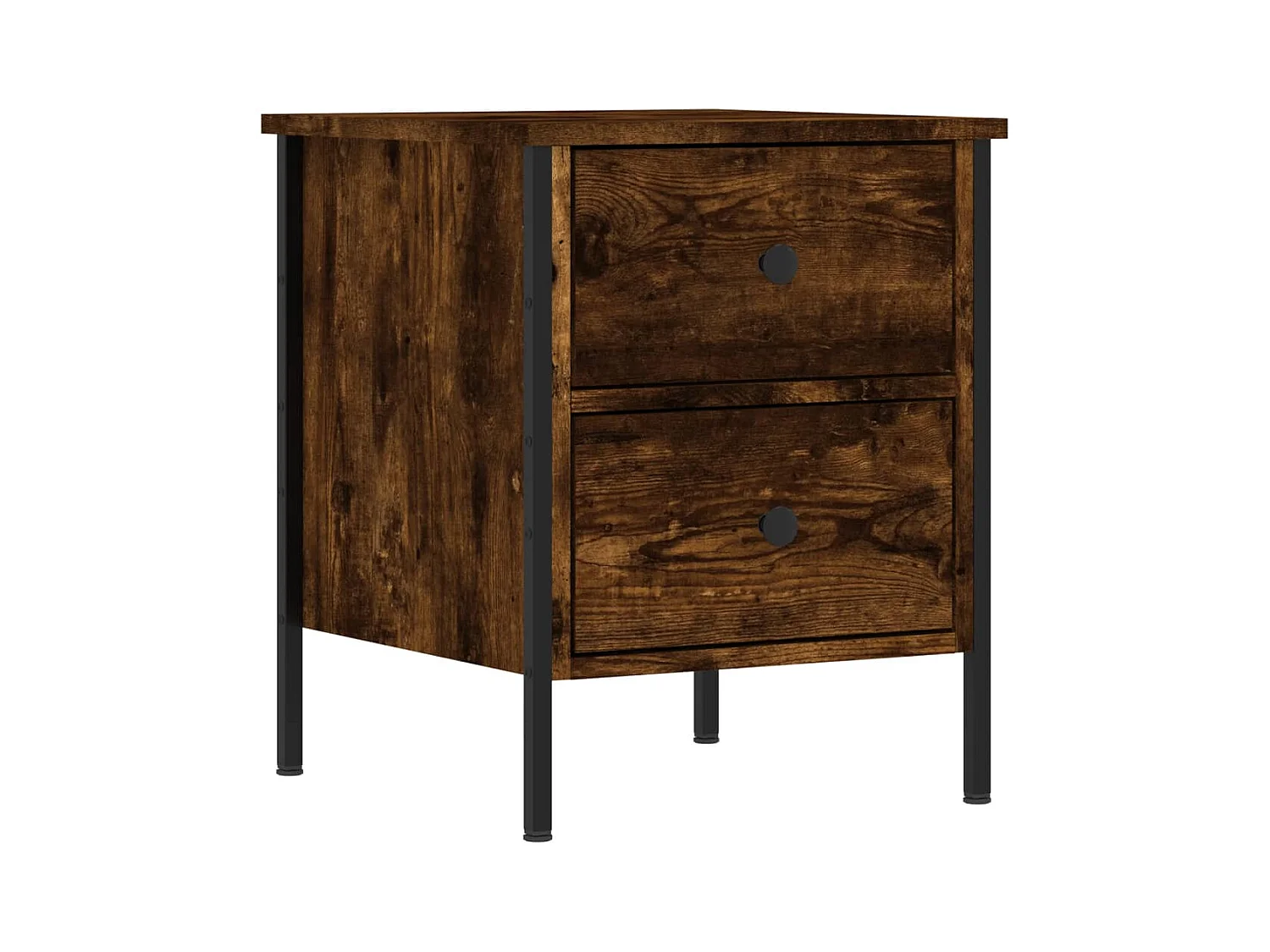 Mesitas de noche | Mesilla de noche 2 uds madera ingeniería roble ahumado 40x42x50 cm