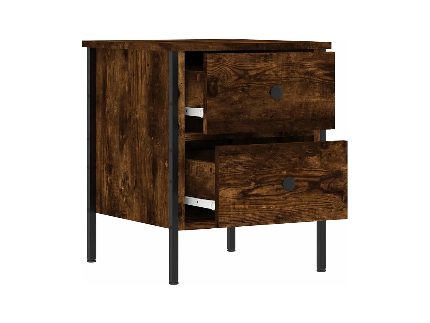 Mesitas de noche | Mesilla de noche 2 uds madera ingeniería roble ahumado 40x42x50 cm