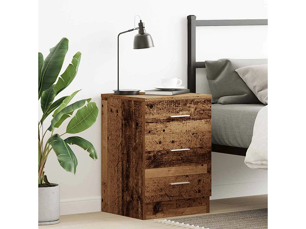 Nachttisch-Beistelltisch Altholz-Optik 38x35x55 cm Holzwerkstoff SHL34998