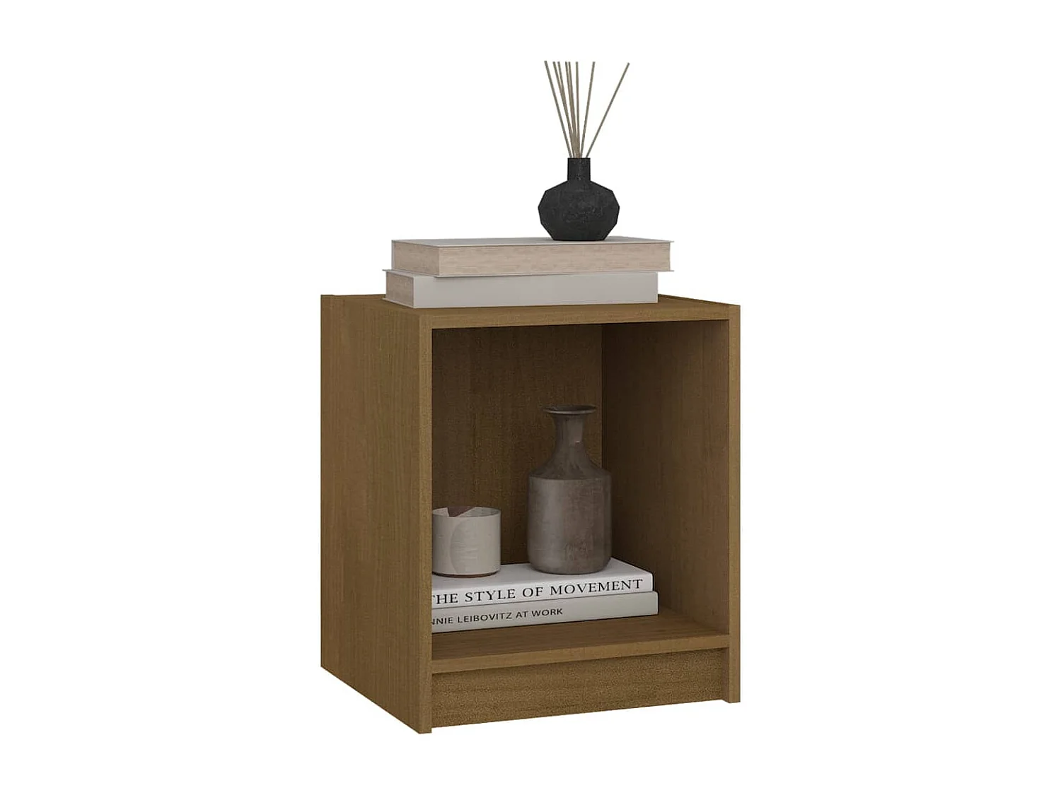 Nachttisch-Beistelltisch Honigbraun 35,5x33,5x41,5 cm Massivholz Kiefer SHL35886