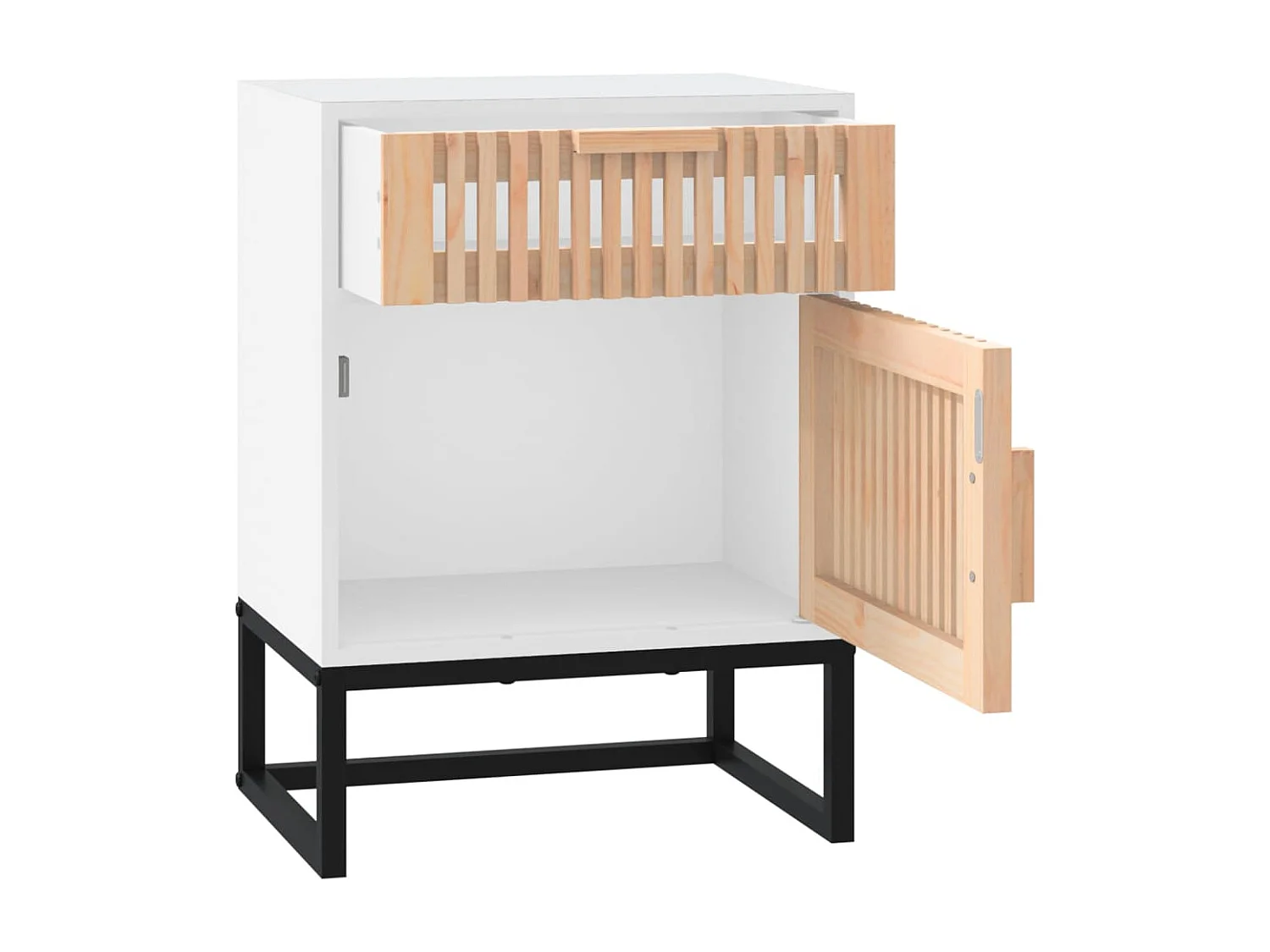 Nachttisch-Beistelltisch Weiß 40x30x55,5 cm Holzwerkstoff & Eisen SHL7552