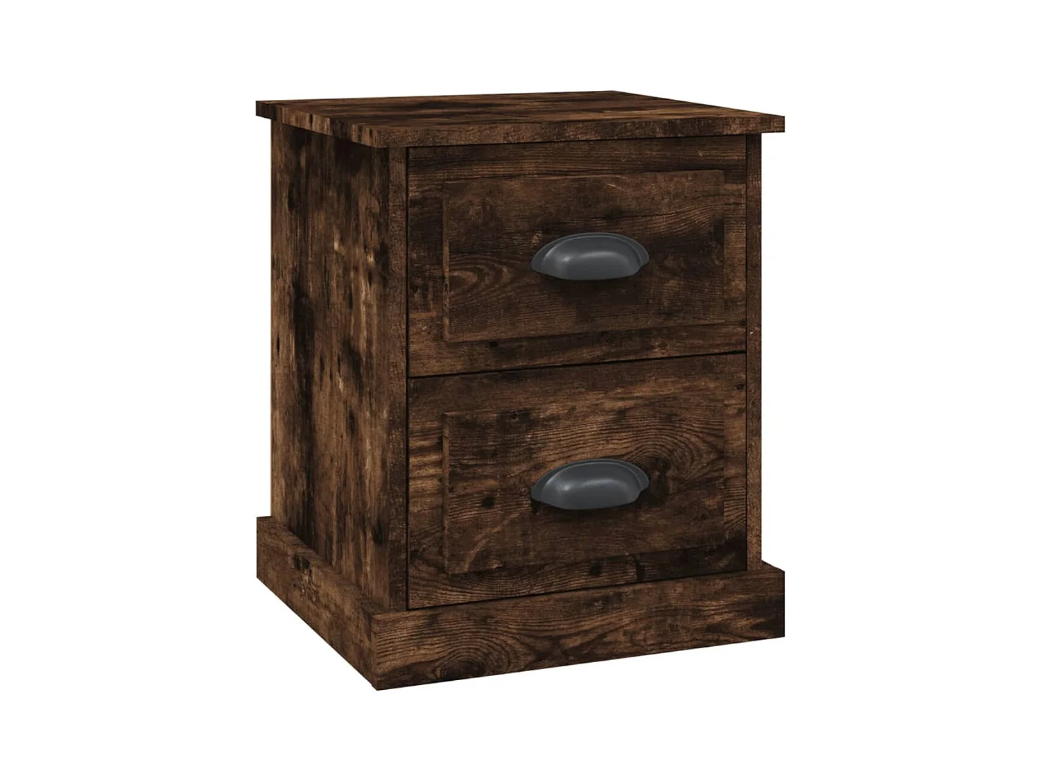 Mesita de noche | Mesilla de noche madera contrachapada roble ahumado 39x39x47,5cm