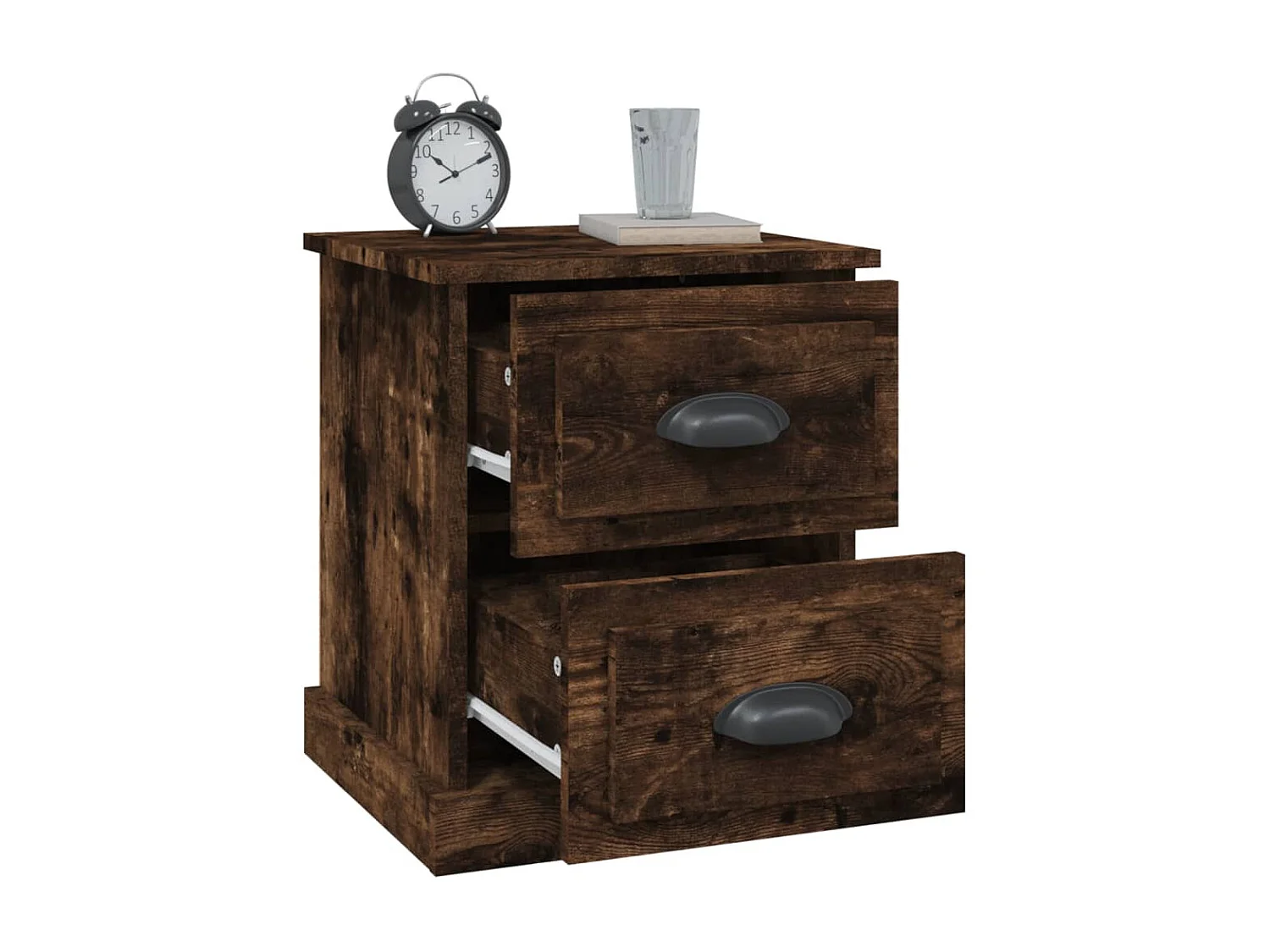 Nachttisch-Beistelltisch Räuchereiche 39x39x47,5 cm Holzwerkstoff SHL12877