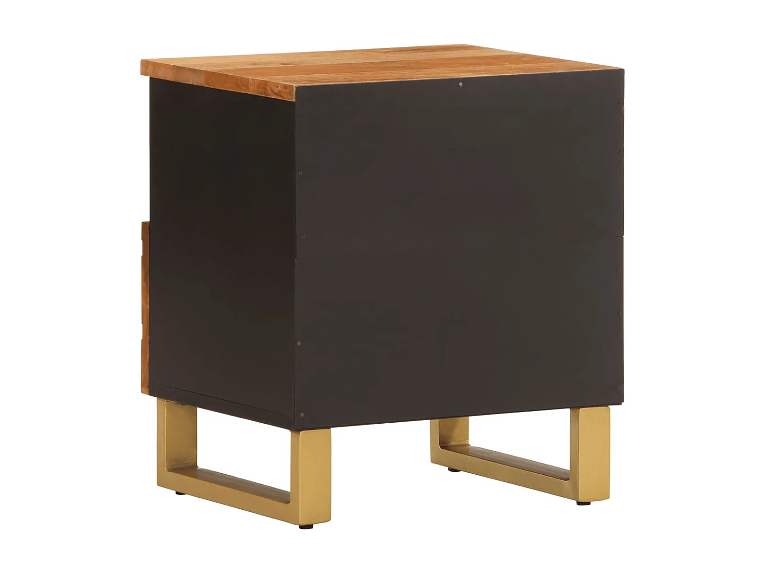 Nachttisch-Beistelltisch Braun und Schwarz Massivholz Mango SHL43822