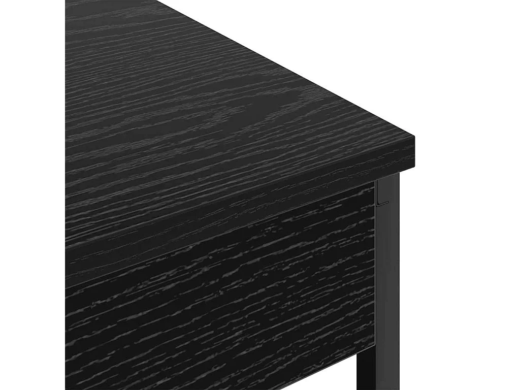 Mesita de Noche | Mesa auxiliar con Estación de Carga con estante Roble negro