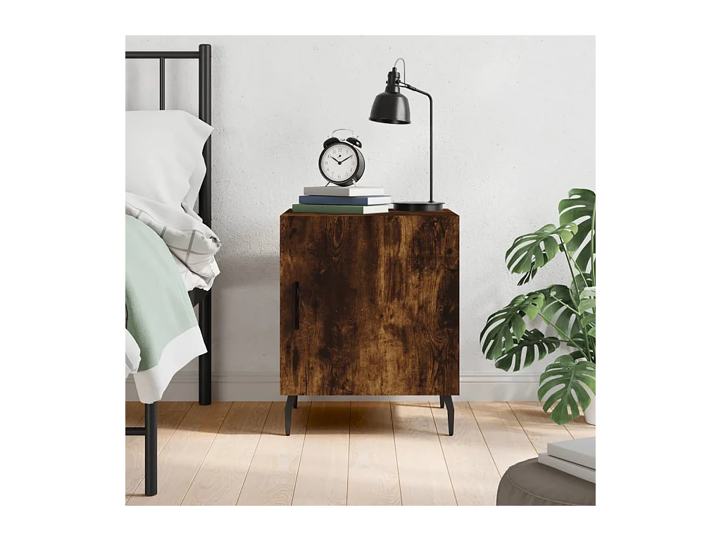 Table de chevet-Table d'appoint-Table de nuit chêne fumé 40x40x50 cm bois d'ingénierie