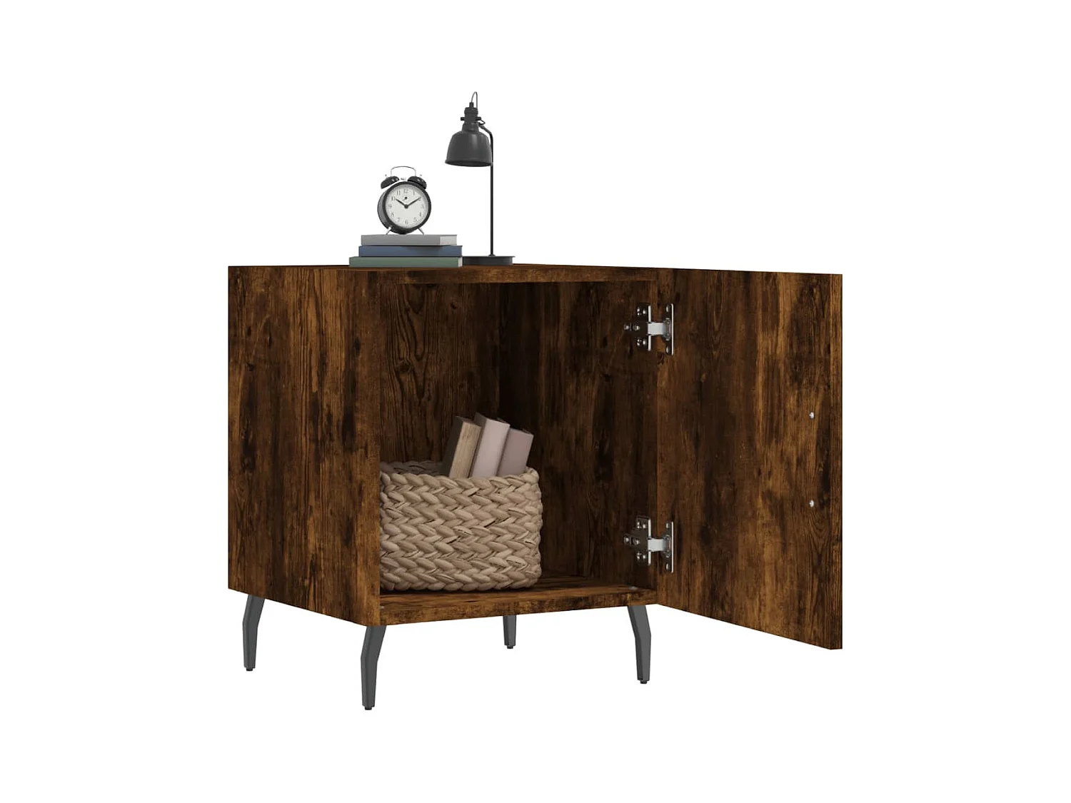 Table de chevet-Table d'appoint-Table de nuit chêne fumé 40x40x50 cm bois d'ingénierie