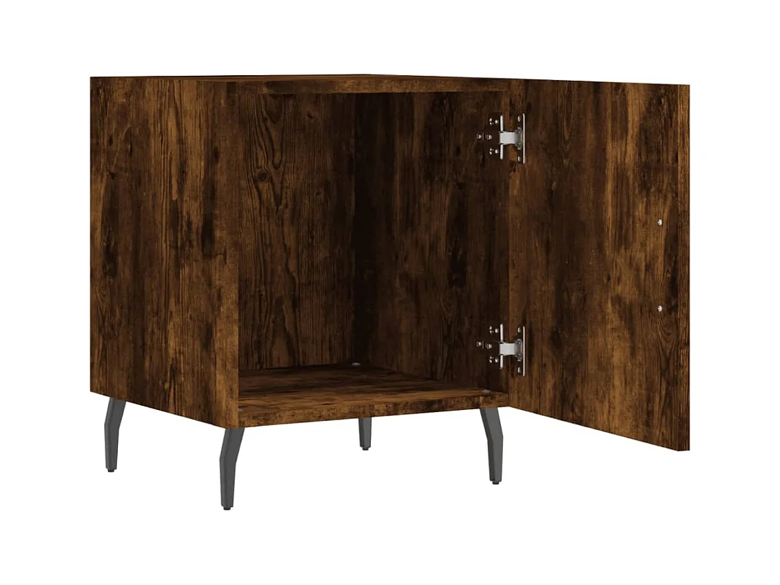 Table de chevet-Table d'appoint-Table de nuit chêne fumé 40x40x50 cm bois d'ingénierie