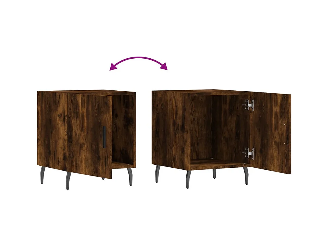 Table de chevet-Table d'appoint-Table de nuit chêne fumé 40x40x50 cm bois d'ingénierie