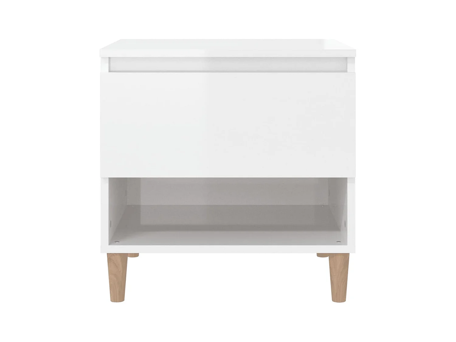 Tables de chevet lot de 2 avec tiroirs Blanc brillant 50x46x50 cm