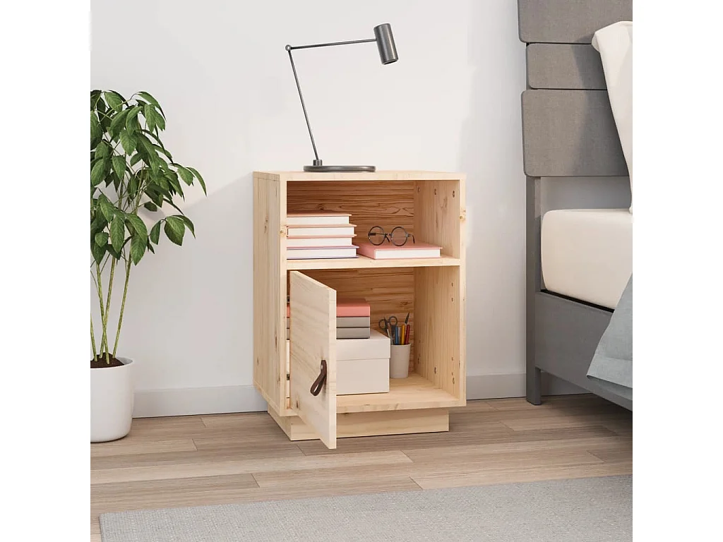 Nachttisch-Beistelltisch 40x34x55 cm Massivholz Kiefer SHL82592