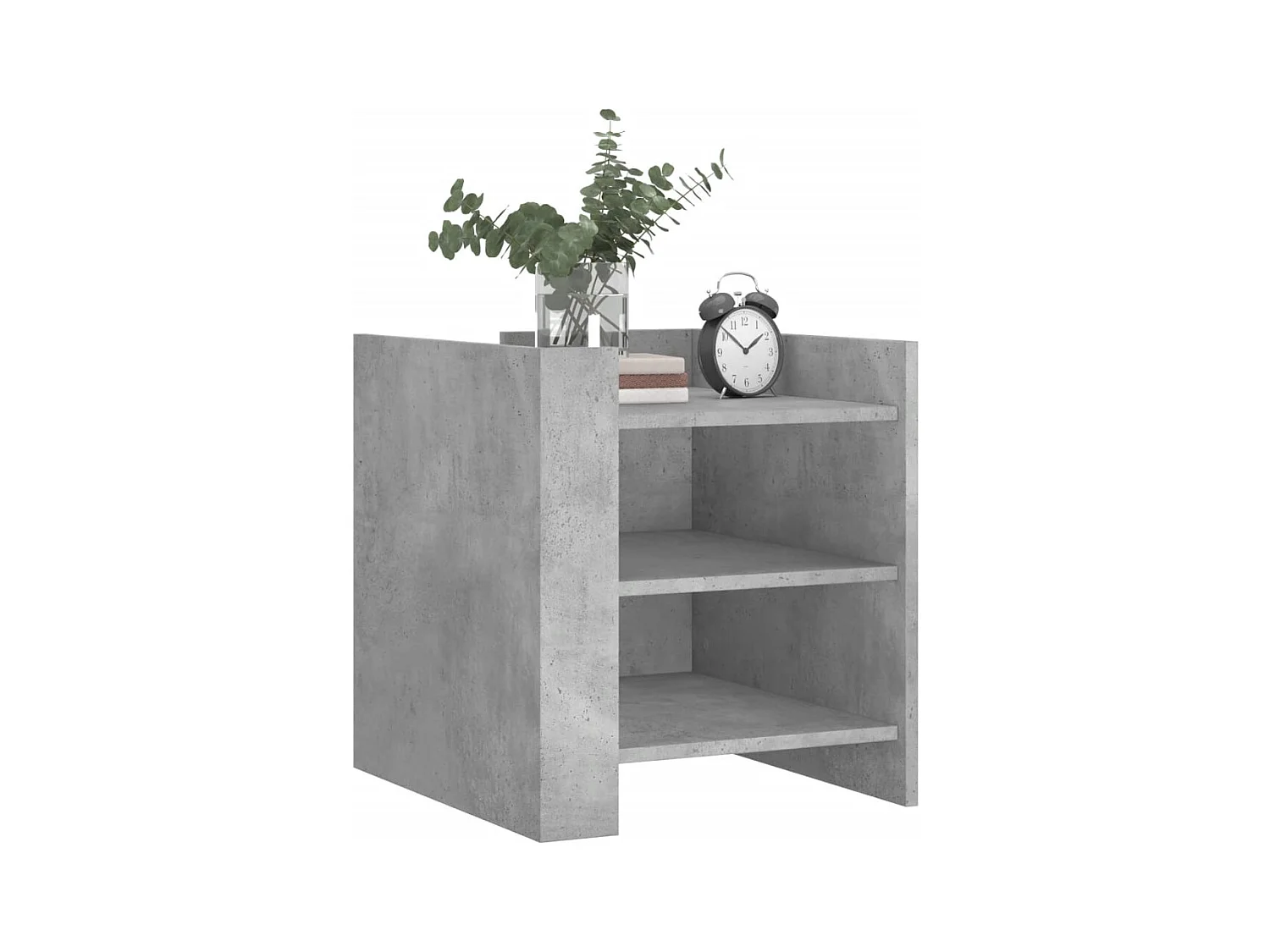 Table de chevet-Table d'appoint Compartiments ouverts gris béton 45x50x50 cm bois d'ingénierie