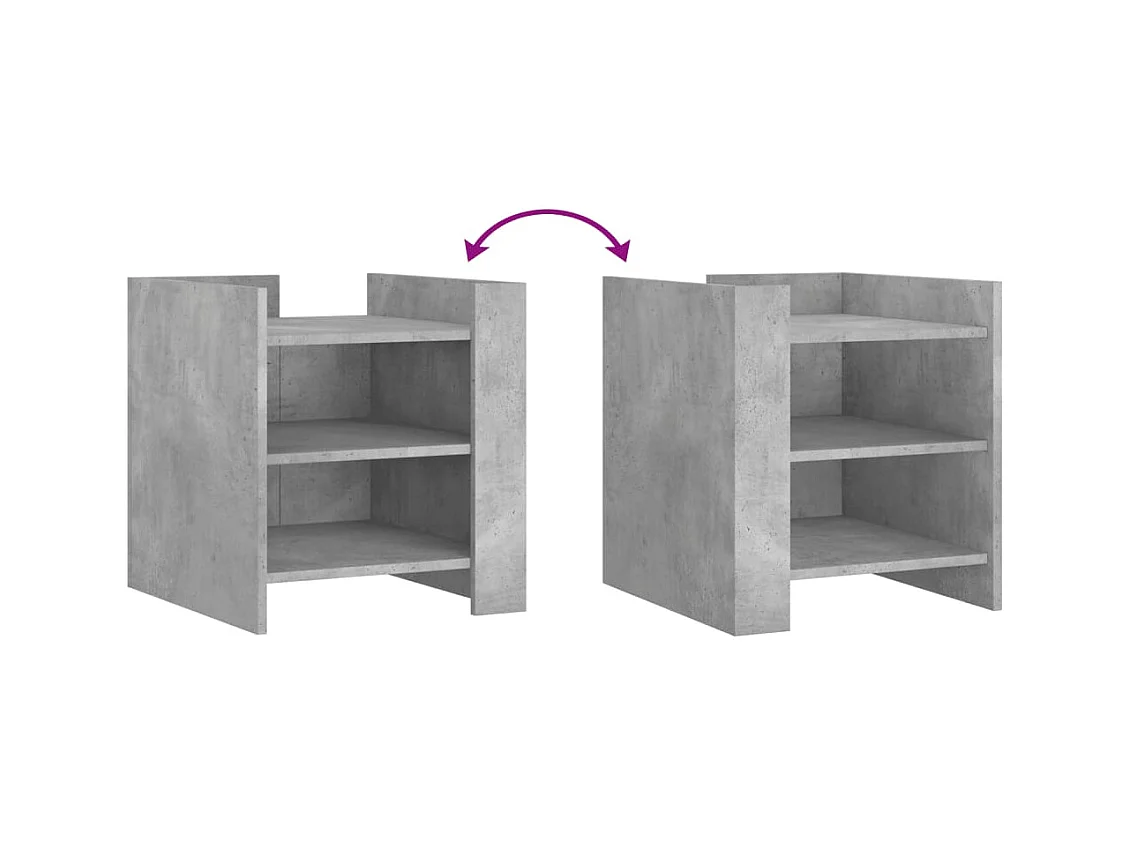 Mesita de noche | Mesilla de noche madera de ingeniería gris hormigón 45x50x50 cm