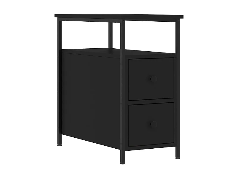 Mesita de noche | Mesilla de noche madera de ingeniería negro 30x60x60 cm