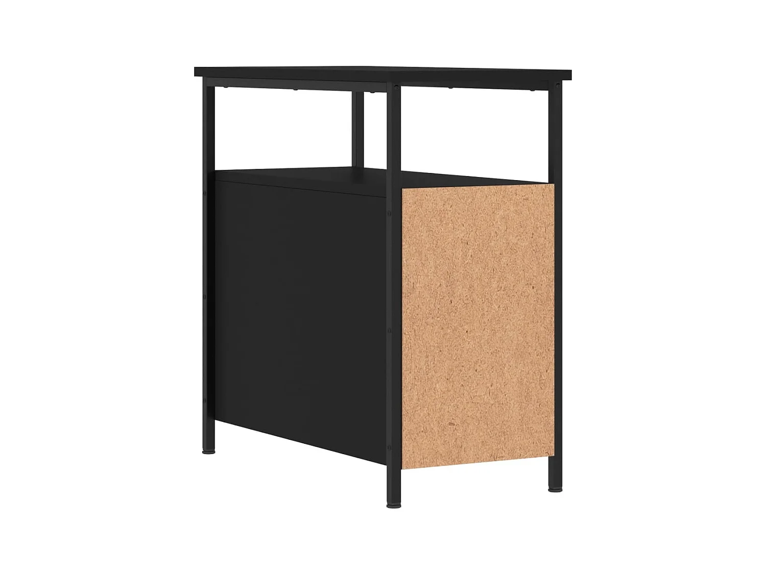 Mesita de noche | Mesilla de noche madera de ingeniería negro 30x60x60 cm