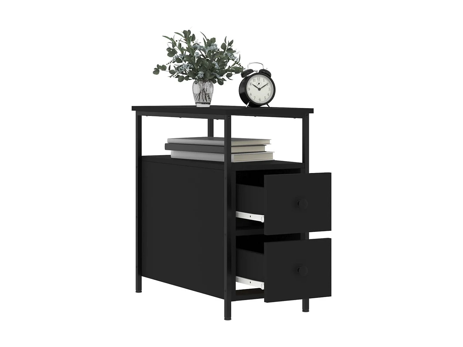 Nachttisch-Beistelltisch Schwarz 30x60x60 cm Holzwerkstoff SHL87670