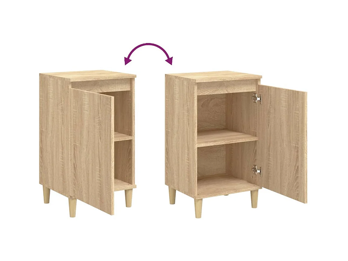 Mesitas de noche | Mesilla de noche 2 uds madera contrachapada roble 40x35x70 cm