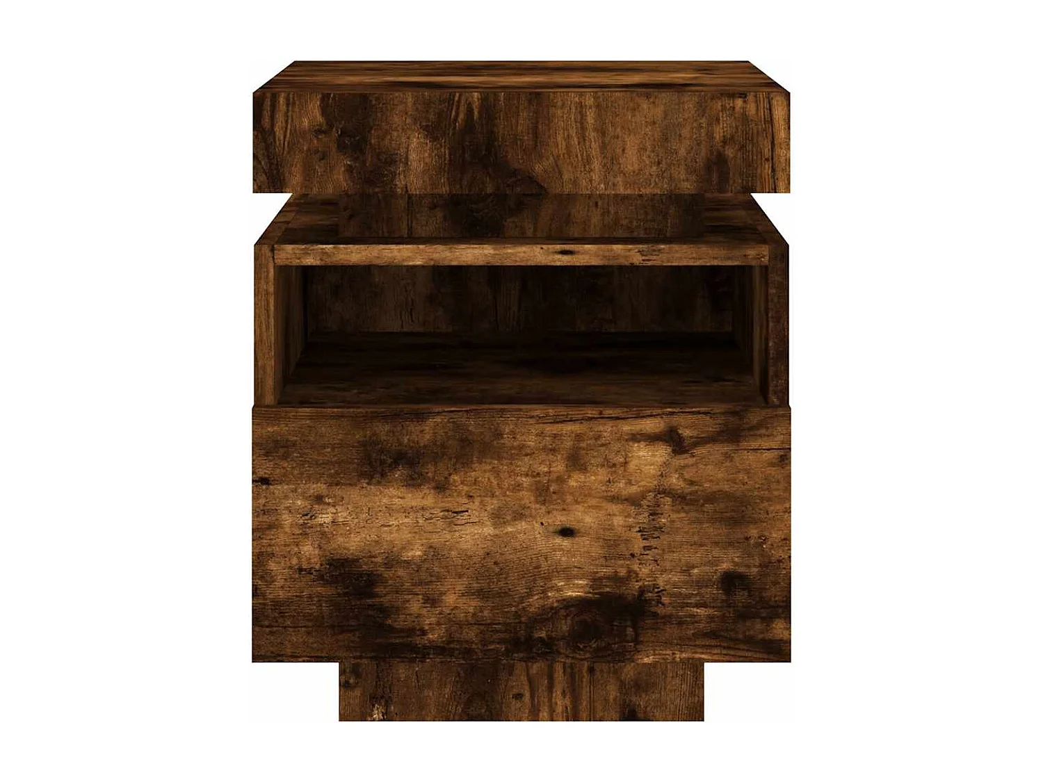 Nachttische mit LED-Leuchten 2er Set | Beistelltisch Räuchereiche 40x39x48,5 cm SHL78357