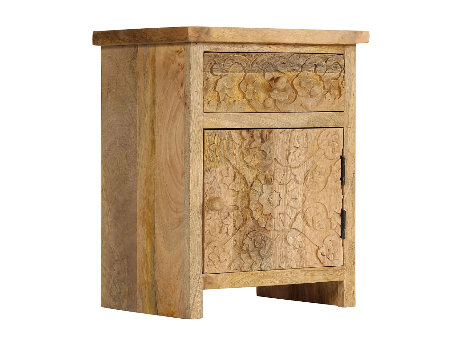 Comodino | Tavolino da notte in Legno Massello di Mango 40x30x50 cm SHL6389