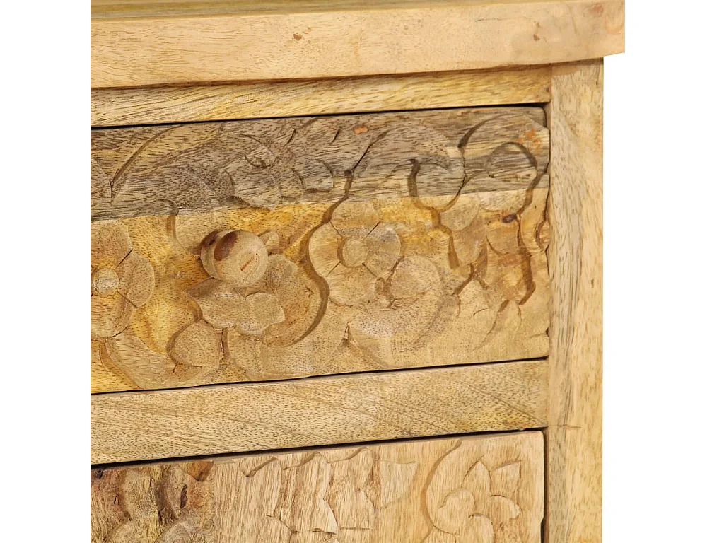 Comodino | Tavolino da notte in Legno Massello di Mango 40x30x50 cm SHL6389
