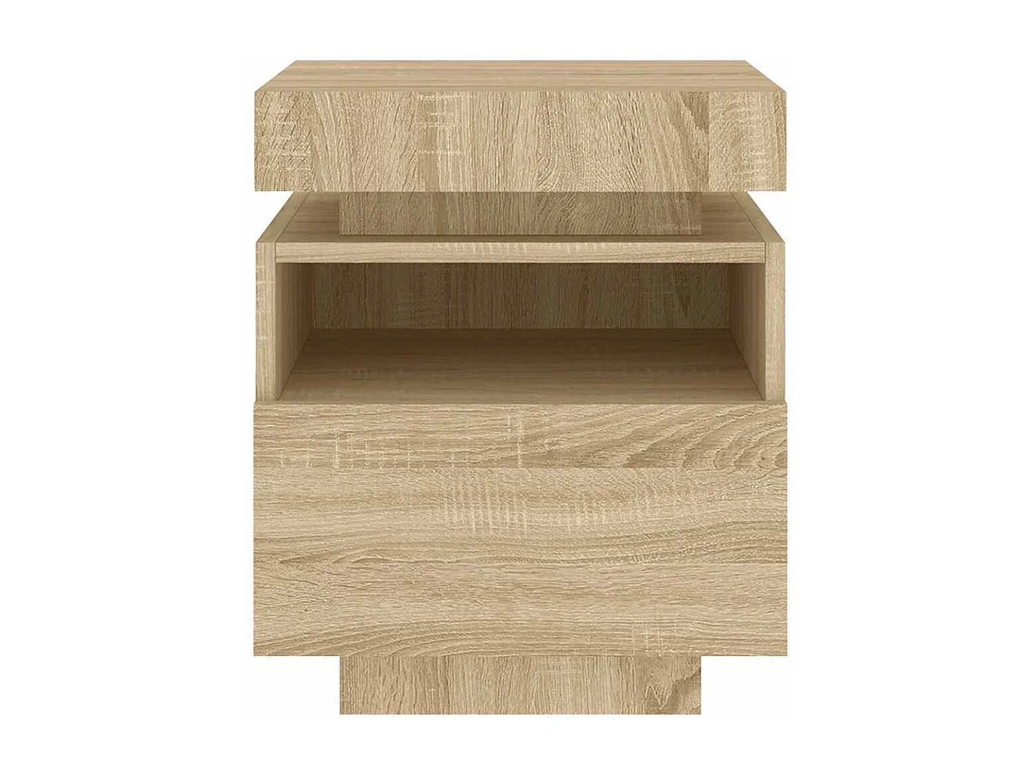 Nachttisch-Beistelltisch mit LED-Leuchten Sonoma-Eiche 40x39x48,5 cm SHL91327