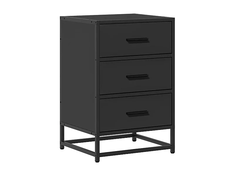 Table de chevet-Table d'appoint noir 40x34,5x60 cm bois d'ingénierie et métal