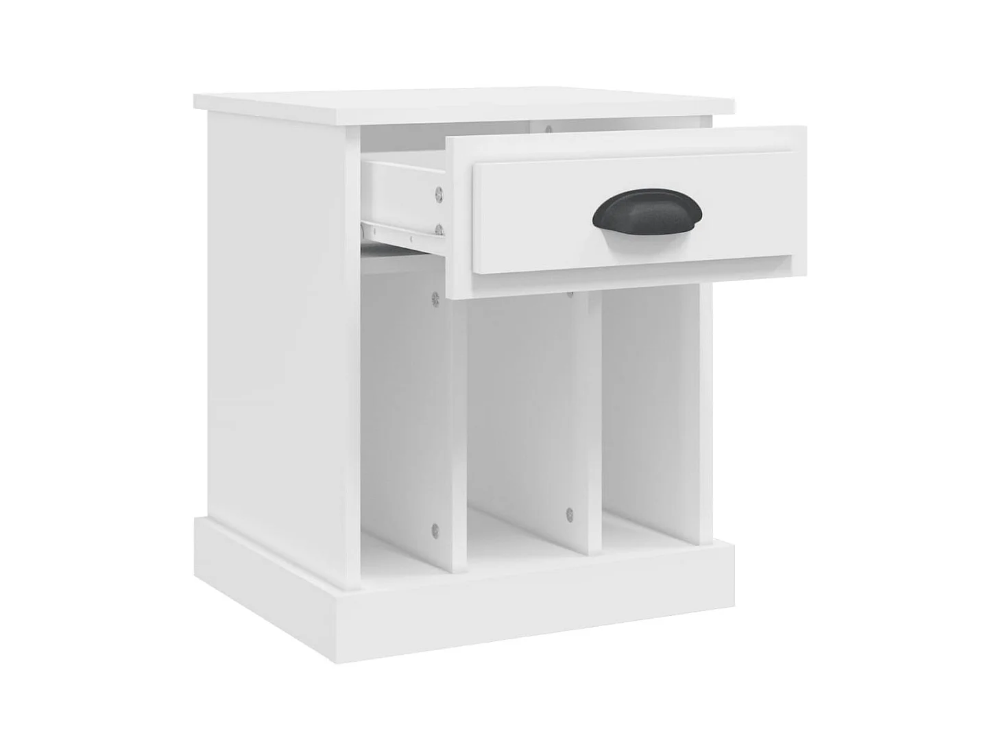 Lot de 2 Tables de chevet avec compartiments ouverts blanc 43x36x50 cm