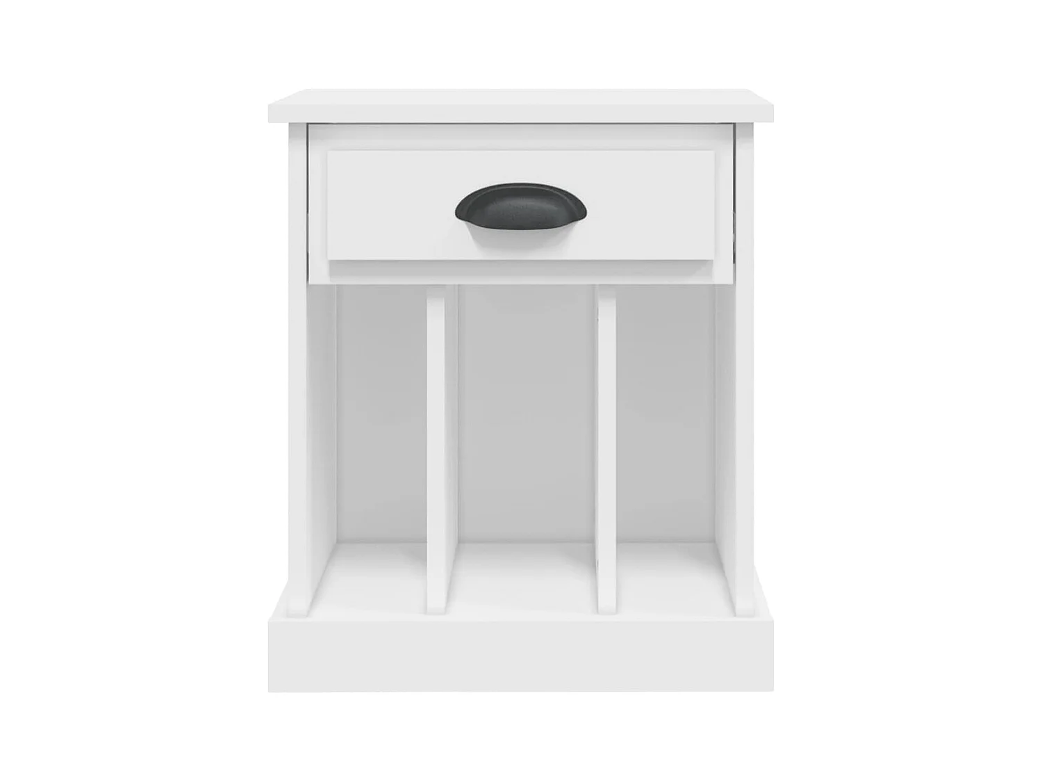 Lot de 2 Tables de chevet avec compartiments ouverts blanc 43x36x50 cm