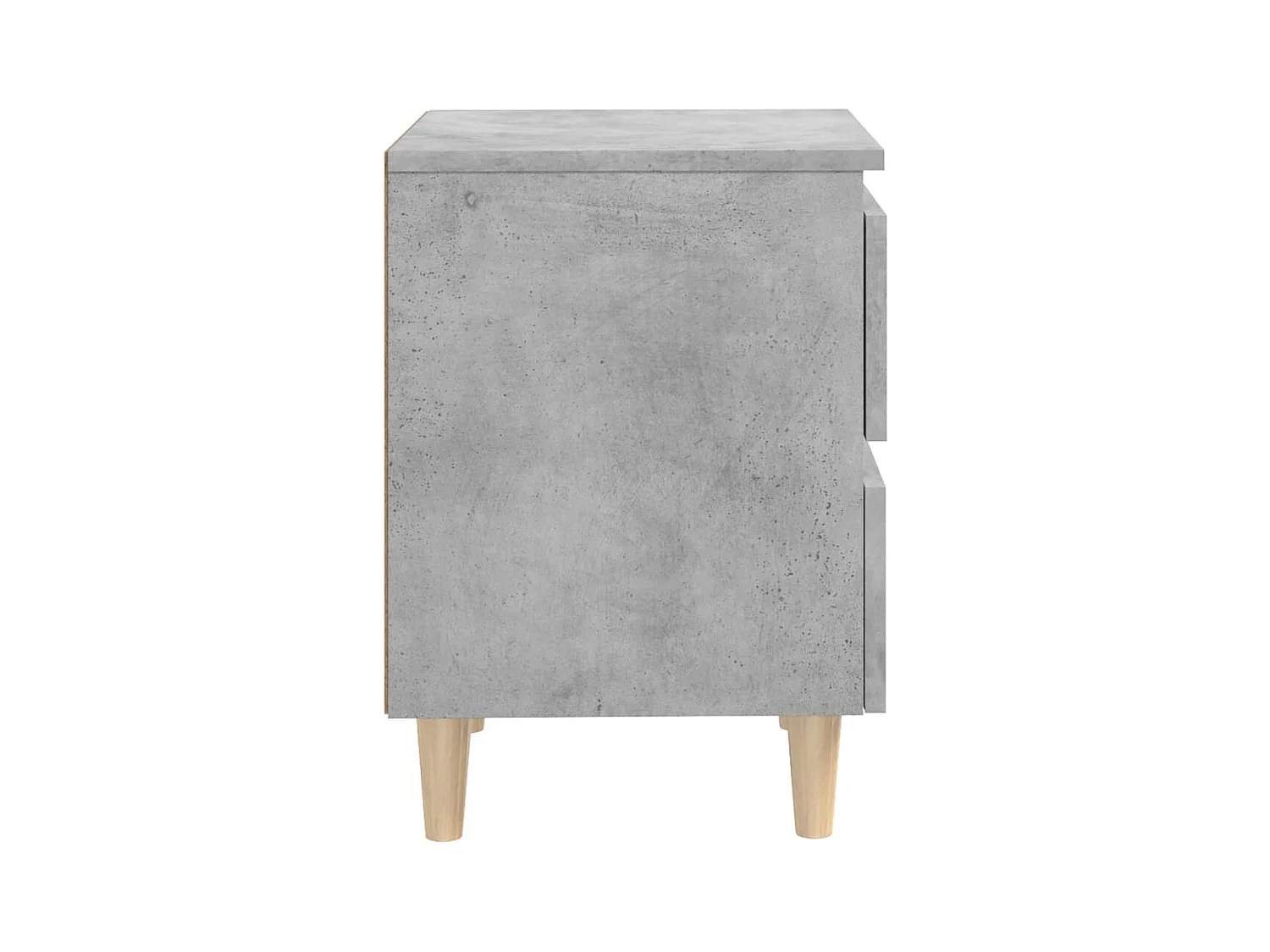 Mesita de noche | Mesilla de noche con patas madera pino gris hormigón 40x35x50 cm