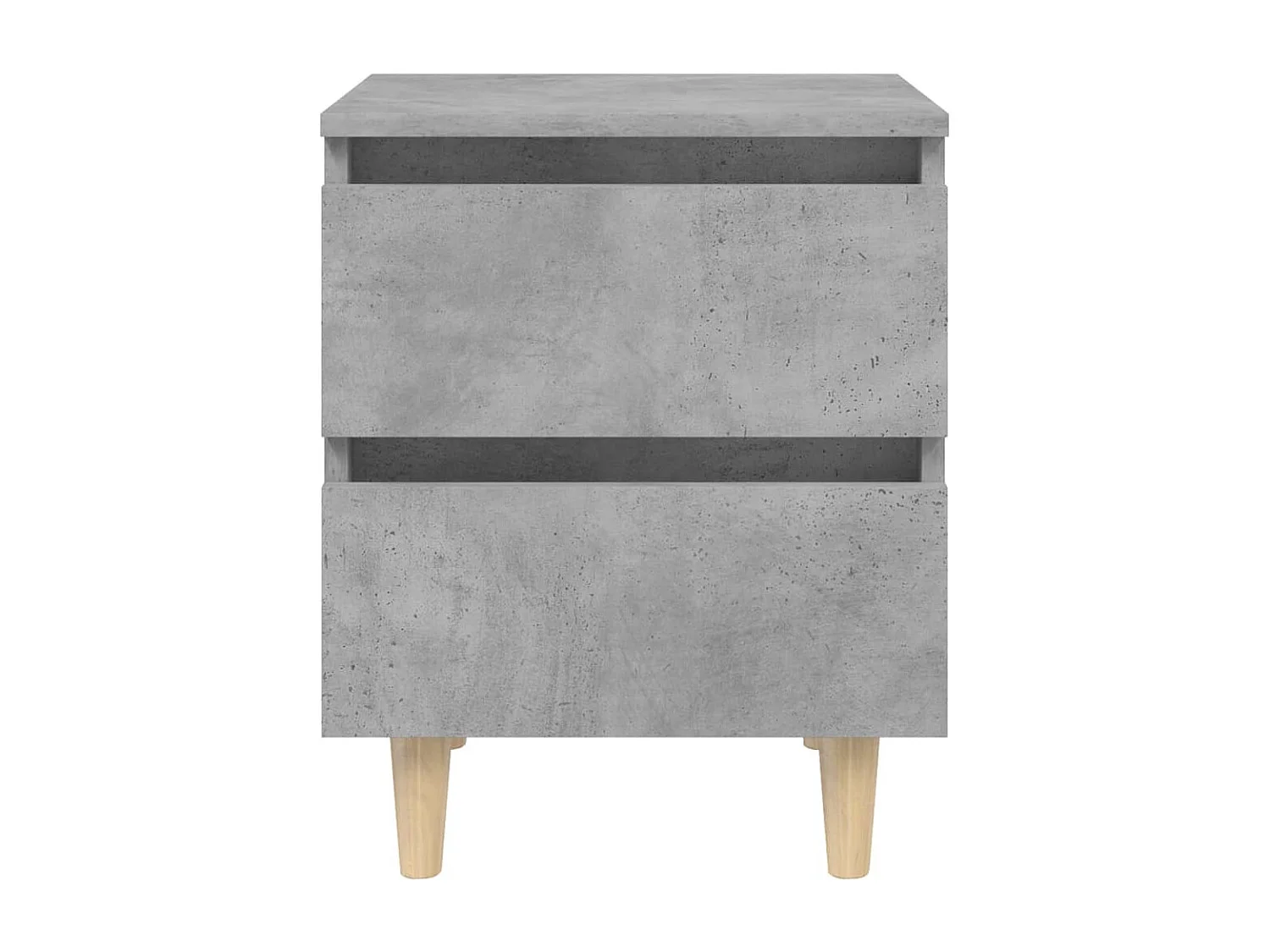 Nachttisch-Beistelltisch mit Kiefernholz-Beinen Betongrau 40x35x50 cm SHL79596