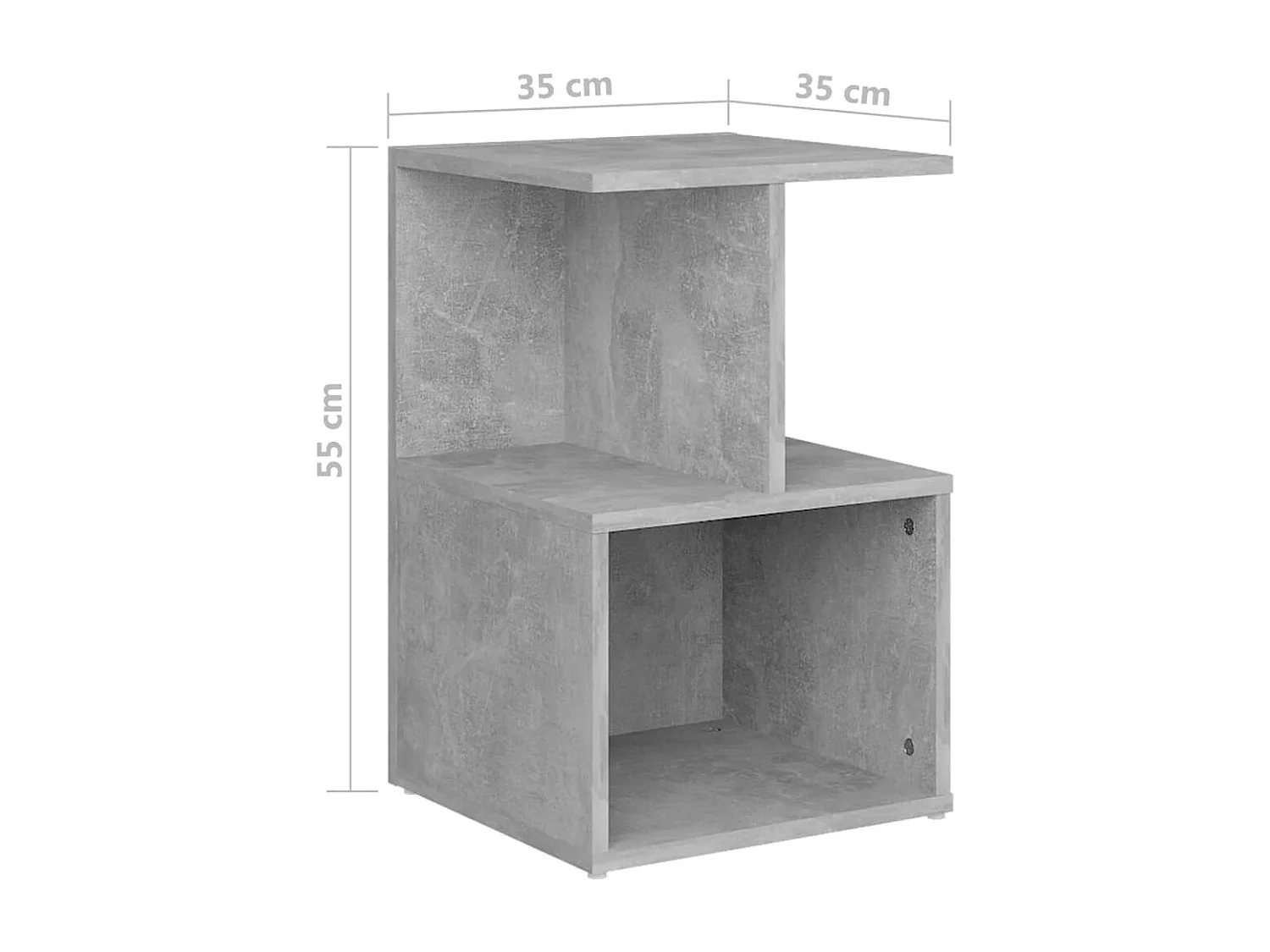 Mesita de noche | Mesilla de noche madera de ingeniería gris hormigón 35x35x55 cm