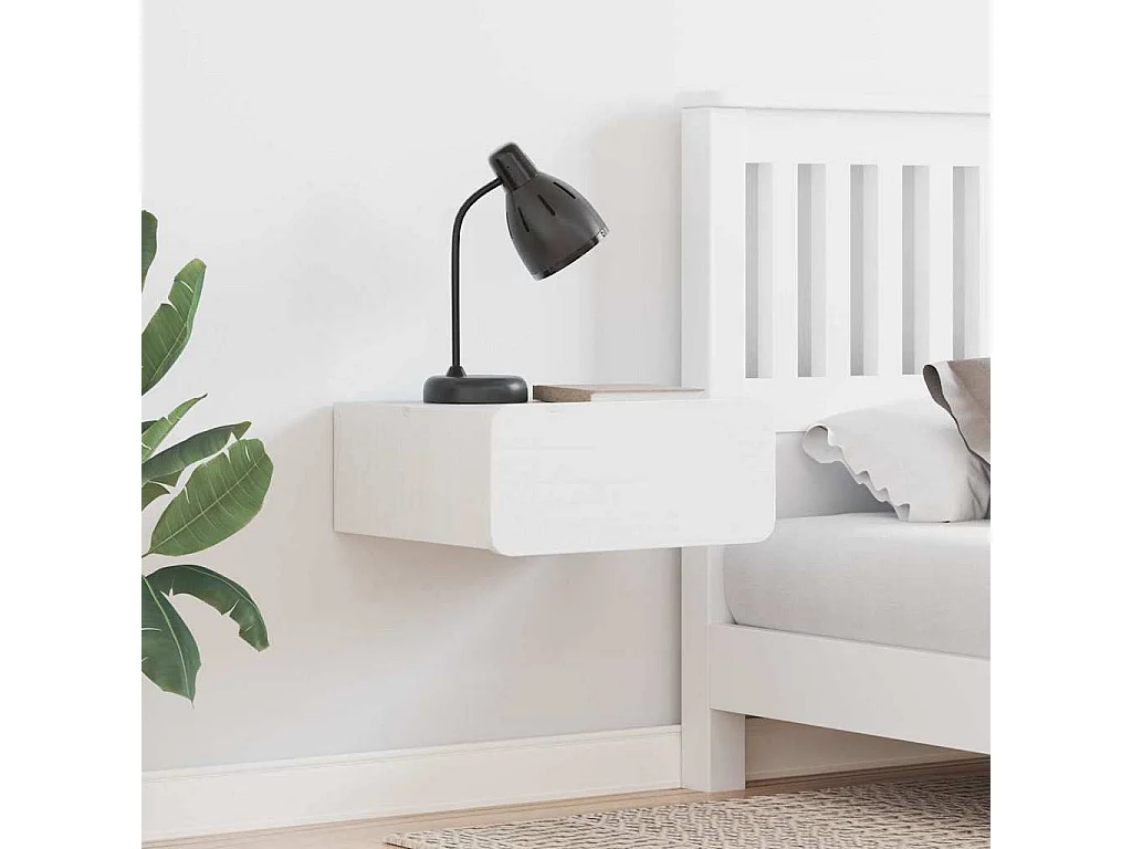 Mesa de Noche | Mesa auxiliar 39x34x16.5 cm Madera maciza de pino