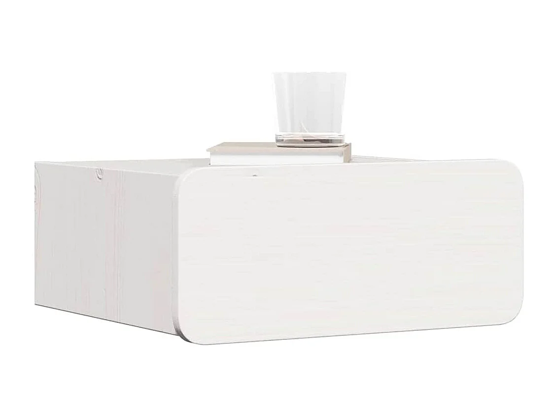 Table de chevet-Table d'appoint-Table de nuit Blanc 39x34x16,5 cm Bois massif en pin