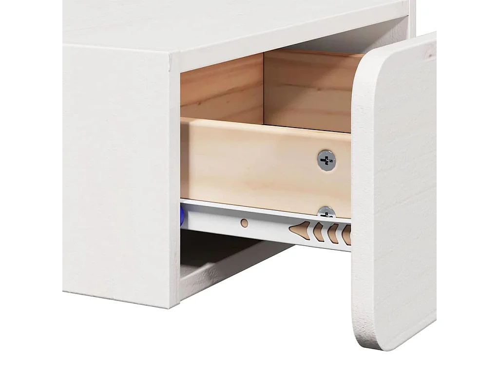 Table de chevet-Table d'appoint-Table de nuit Blanc 39x34x16,5 cm Bois massif en pin