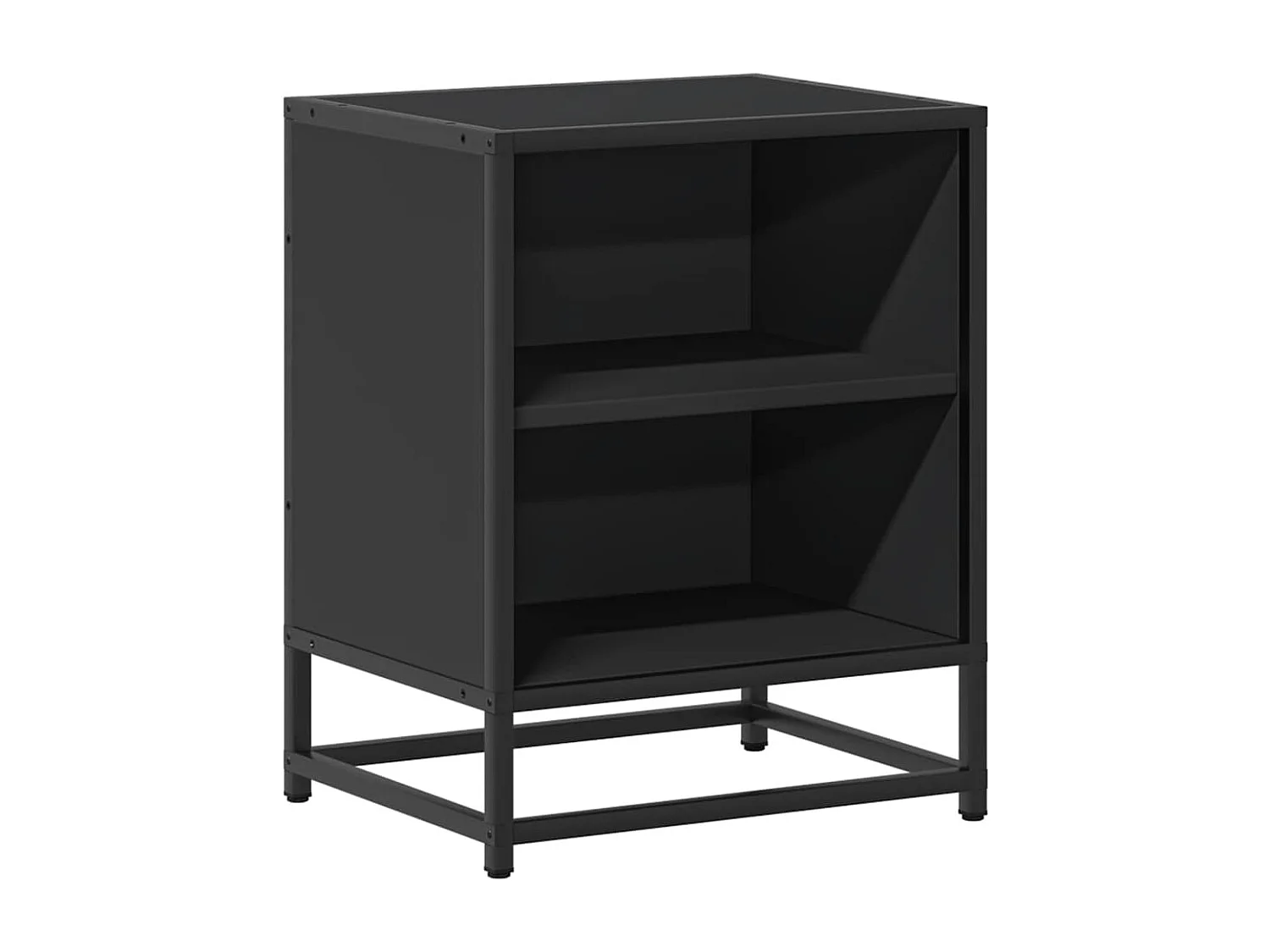 Nachttisch-Beistelltisch Schwarz 40x31x50 cm Holzwerkstoff und Metall SHL86094