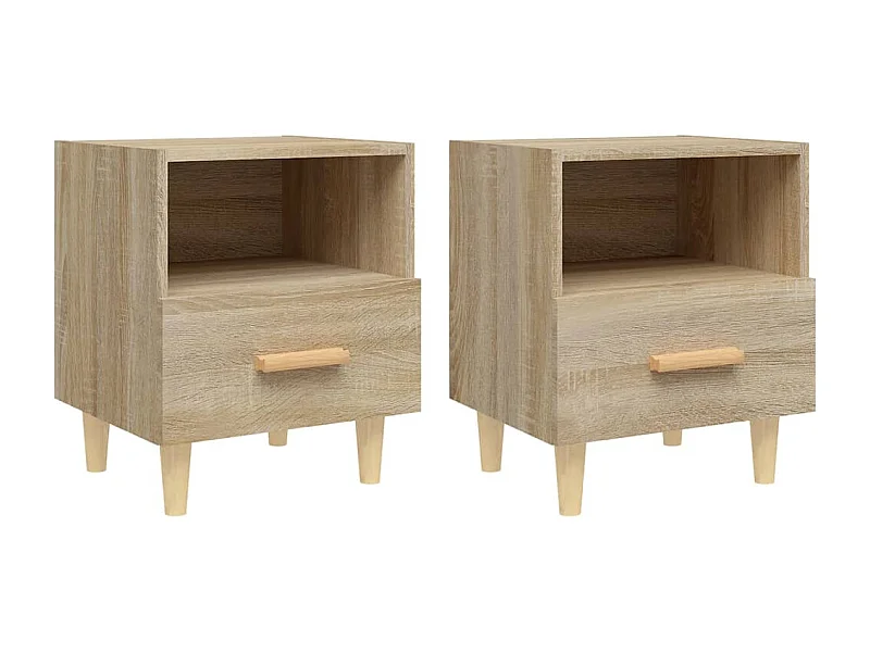 Table de Chevet Étroite-Tables de nuit 2 pcs avec Compartiments ouverts Chêne sonoma 40x35x47 cm