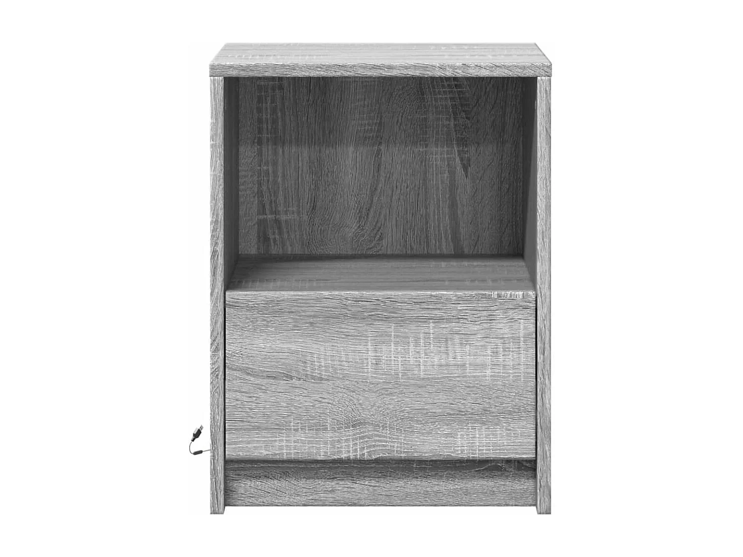 Mesitas de noche | Mesilla de noche luces LED 2 uds madera ingeniería gris Sonoma