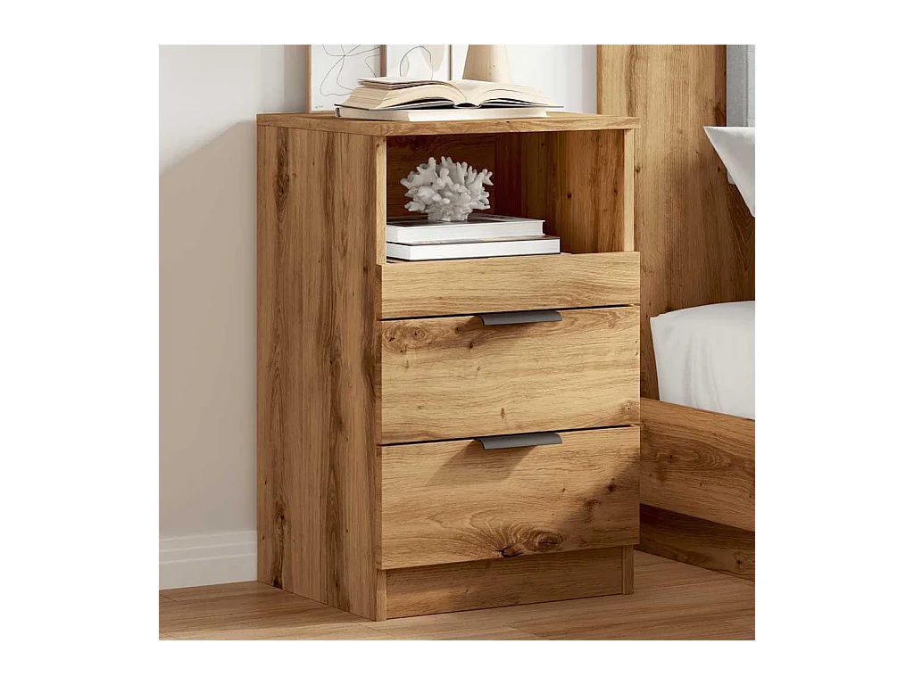 Mesitas de noche | Mesilla de noche 2 uds madera ingeniería roble artisan 40x36x65 cm