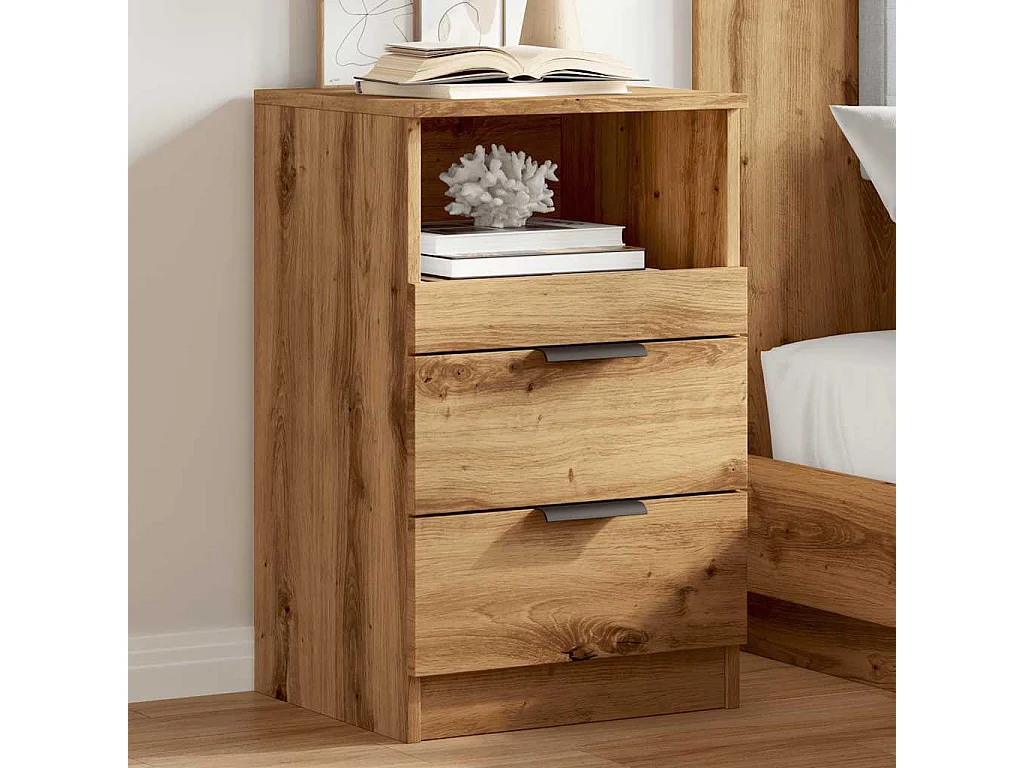 Nachttisch 2er Set-Beistelltisch Artisan-Eiche 40x36x65 cm Holzwerkstoff SHL26781