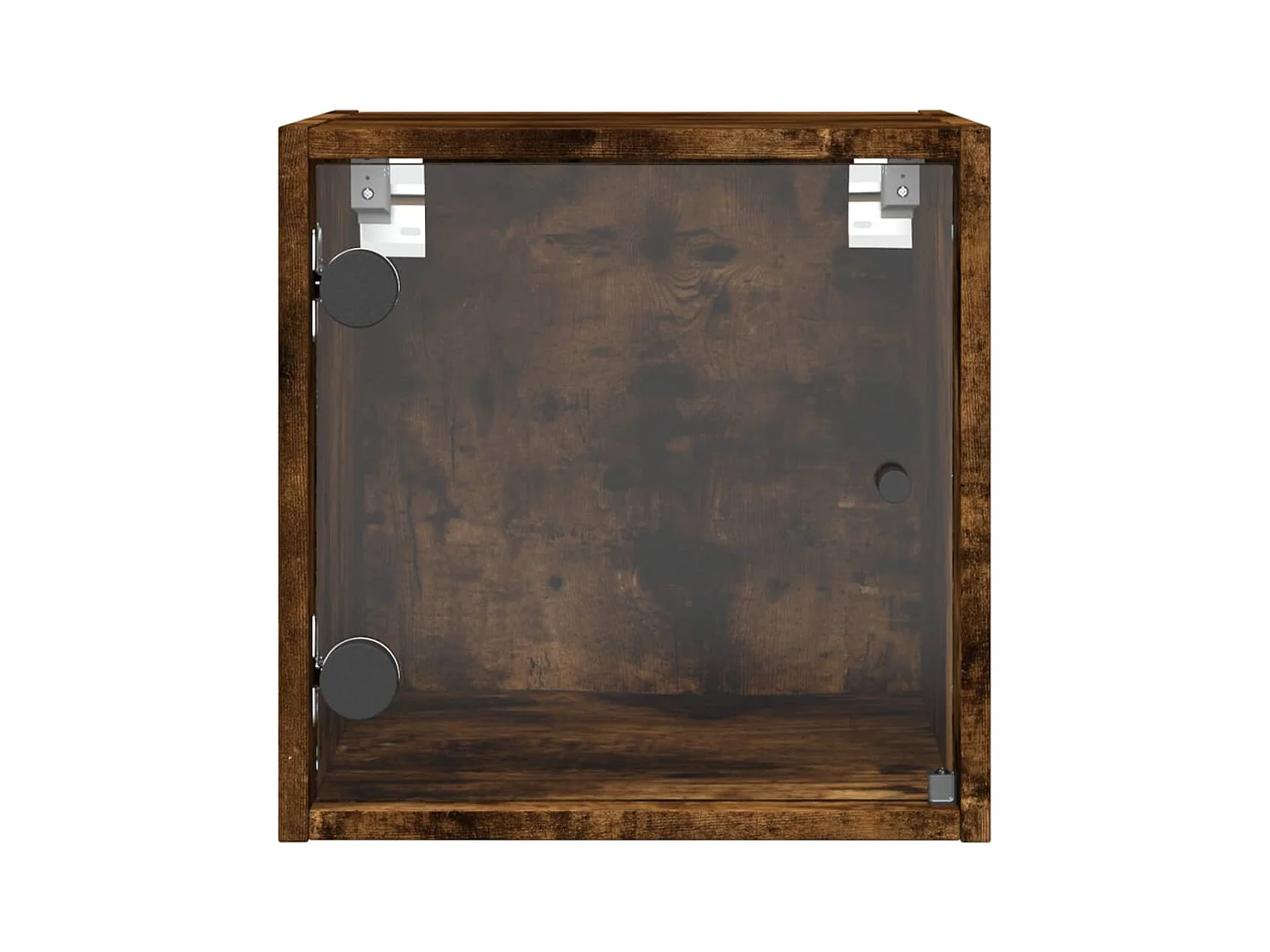 Mesitas de noche | Mesilla de noche puertas de vidrio 2 uds roble ahumado 35x37x35 cm