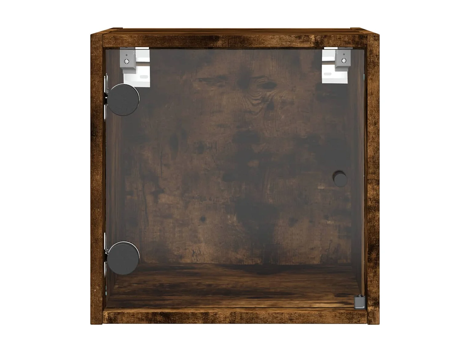 Nachttisch 2er Set-Beistelltisch mit Glastüren Räuchereiche 35x37x35 cm SHL62150